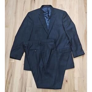 Hart Schaffner Marx Suit Mens 43R 38x29 Blue 2 Piece Navy